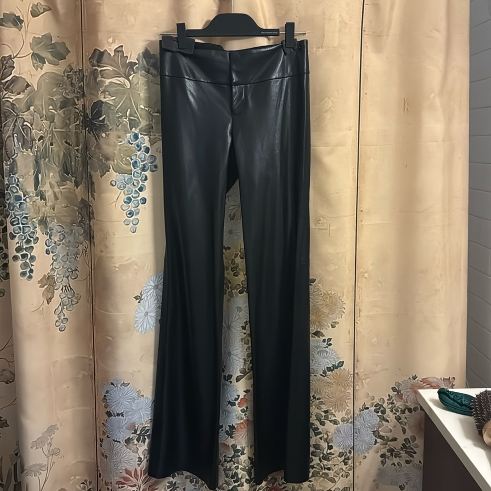 Alice and Olivia boot cut vegan leather pants. Perfect condition. Tres chic!